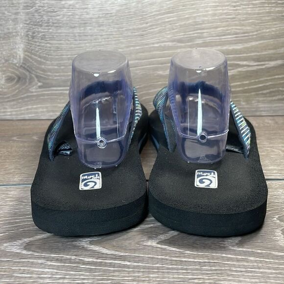 Teva Mush II Men’s Sz 13 Blue Gray Green Black Slip On Thong Flip Flop Sandals - Picture 4 of 11